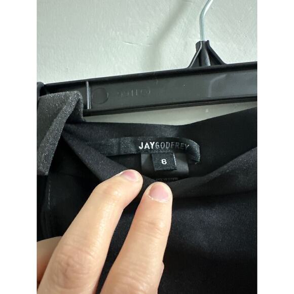 JAY GODFREY Orlando Jumpsuit In Black & Black & Silver Size 6 - Picture 9 of 11